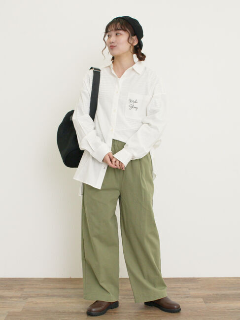 Samansa Mos2「ルーズシルエットシャツ」|シャツ・ブラウス|オフホワイト