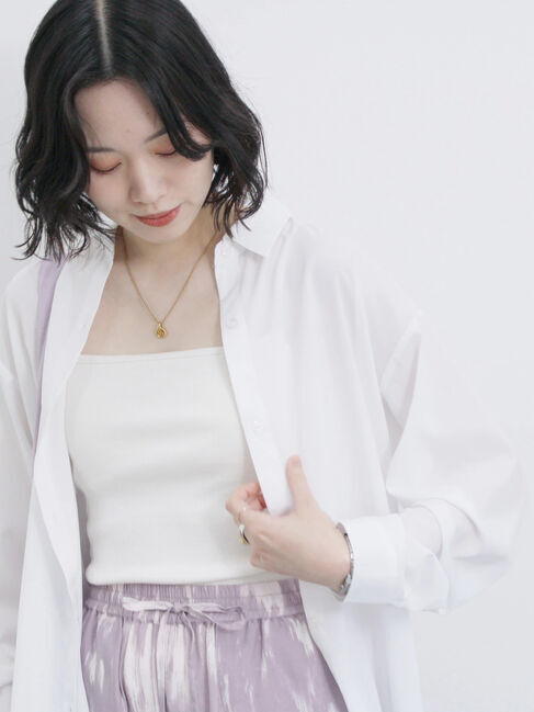 Samansa Mos2 blue「【接触冷感】マルチスタイルシャツ」|シャツ・ブラウス|オフホワイト