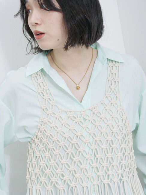 Samansa Mos2 blue「【接触冷感】マルチスタイルシャツ」|シャツ・ブラウス|