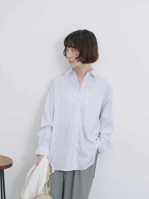 Samansa Mos2 blue「【接触冷感】マルチスタイルシャツ」|シャツ・ブラウス|