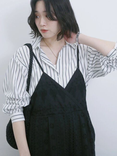 Samansa Mos2 blue「【接触冷感】マルチスタイルシャツ」|シャツ・ブラウス|