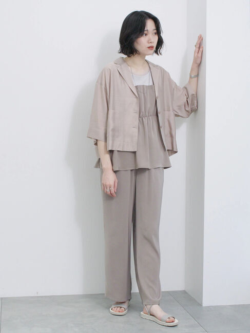 Samansa Mos2 blue「シアー開襟シャツ」|シャツ・ブラウス|