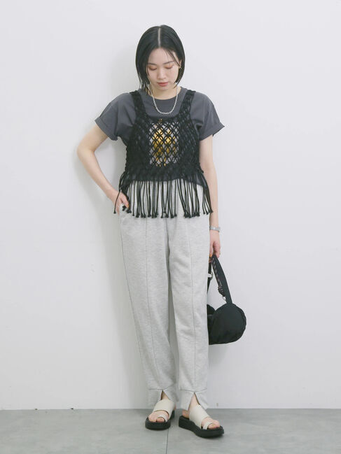 Samansa Mos2 blue「◎裏毛センタースリットパンツ」|その他|