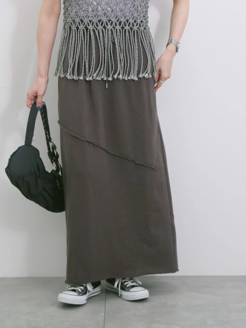 Samansa Mos2 blue「◎裏毛切替ナロースカート」|スカート|