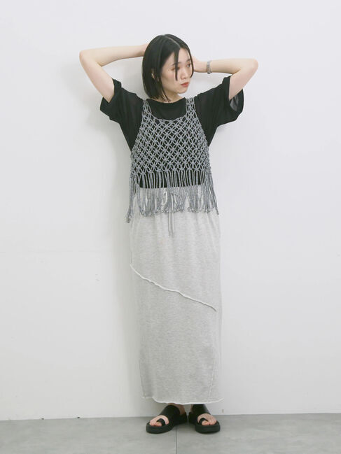 Samansa Mos2 blue「◎シアープルオーバー」|Tシャツ・カットソー|