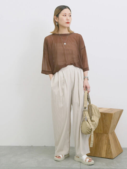 Samansa Mos2 blue「◎シアープルオーバー」|Tシャツ・カットソー|