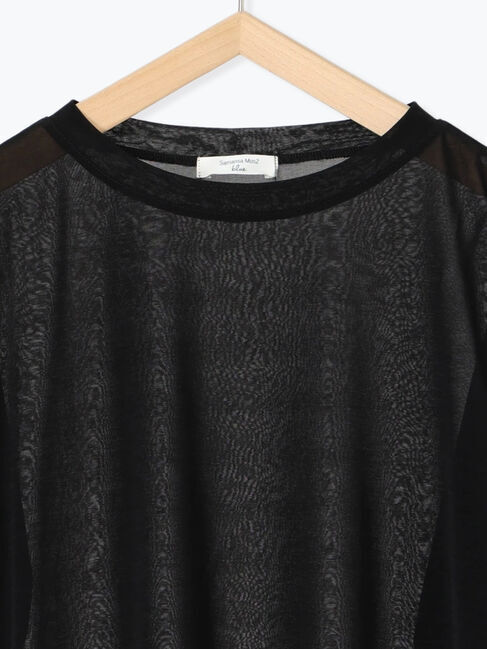 Samansa Mos2 blue「◎シアープルオーバー」|Tシャツ・カットソー|