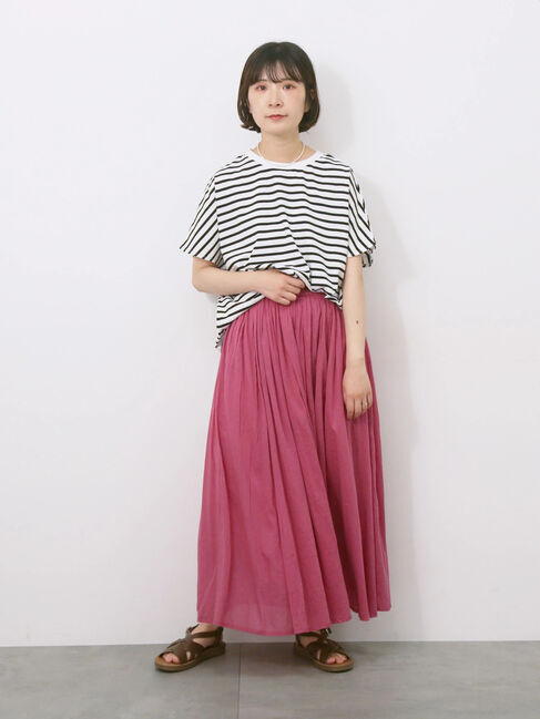 Samansa Mos2 blue「【USAコットン】アソートフレンチスリーブTシャツ」|Tシャツ・カットソー|