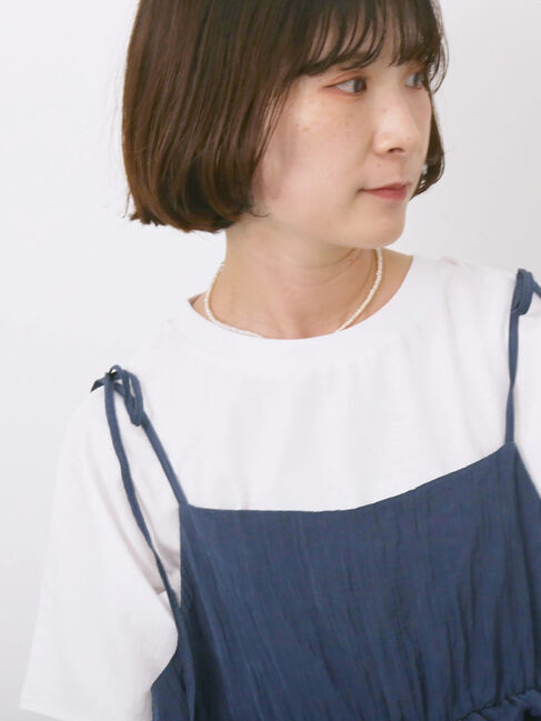 Samansa Mos2 blue「【USAコットン】アソートフレンチスリーブTシャツ」|Tシャツ・カットソー|