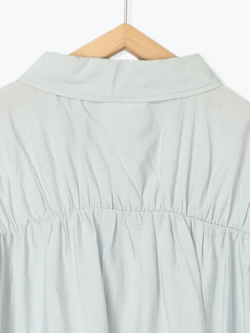 Samansa Mos2 blue「フレアギャザーブラウス」|シャツ・ブラウス|