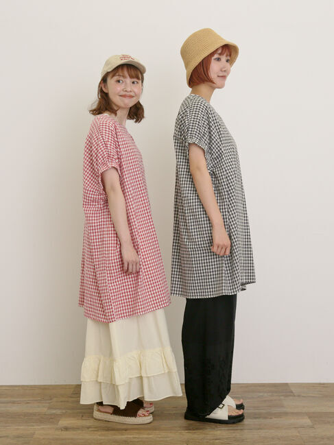 Samansa Mos2「袖口ギャザー前後2WAYチュニック」|シャツ・ブラウス|