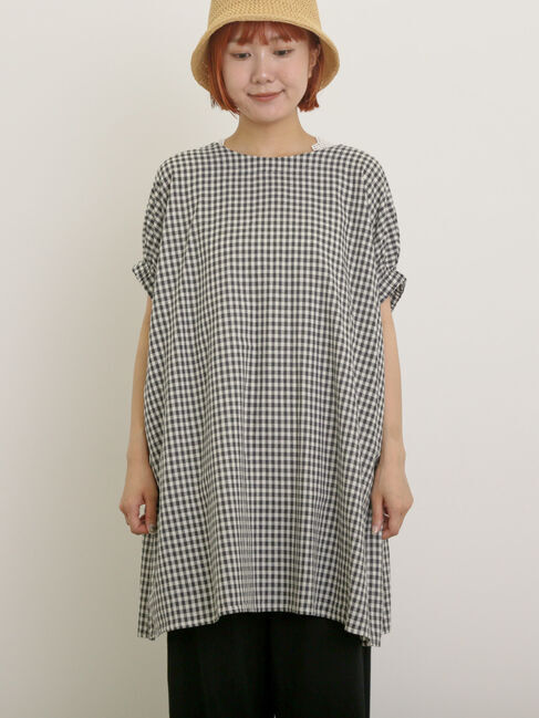 Samansa Mos2「袖口ギャザー前後2WAYチュニック」|シャツ・ブラウス|