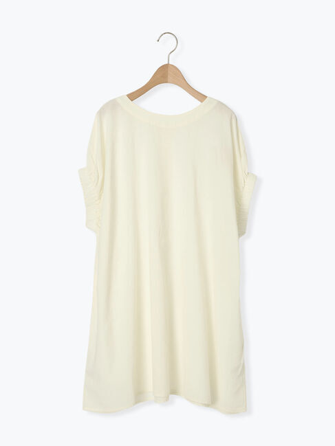 Samansa Mos2「袖口ギャザー前後2WAYチュニック」|シャツ・ブラウス|