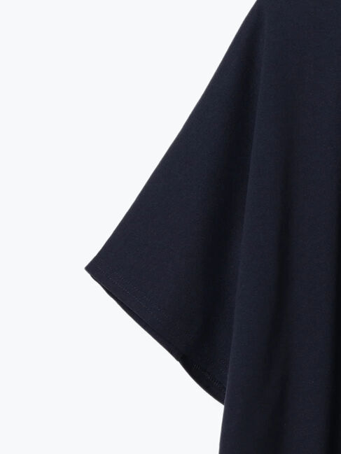 Samansa Mos2 blue「【接触冷感】ドルマンギャザー刺繍Tシャツ」|Tシャツ・カットソー|