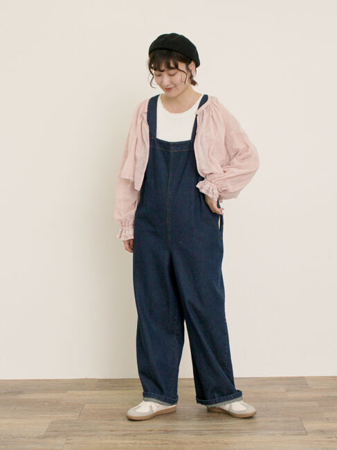 Samansa Mos2「刺繍デニム/ヒッコリーサロペットパンツ」|その他|