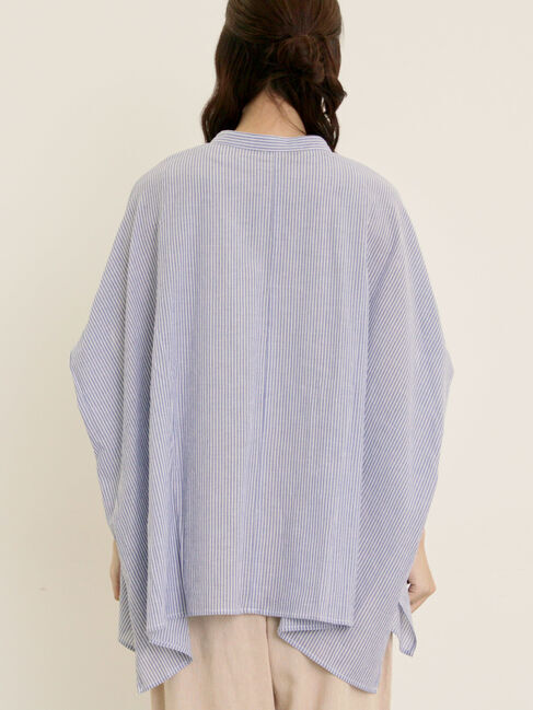 Samansa Mos2「柄アソート肩タックバンドカラーチュニック」|シャツ・ブラウス|