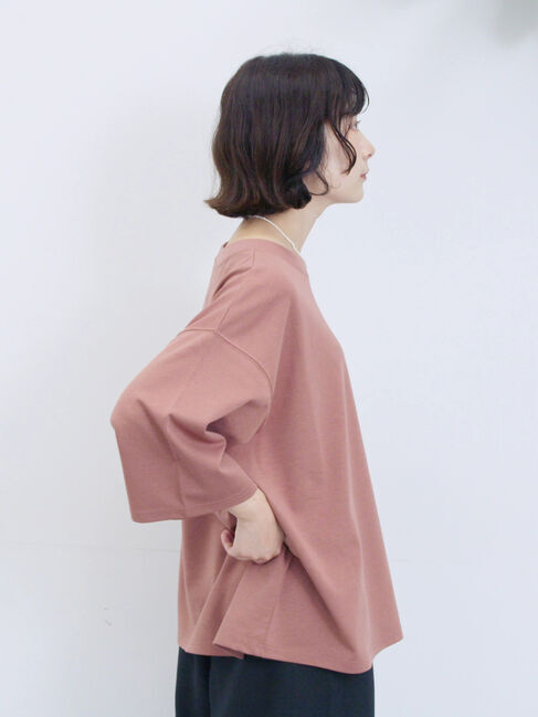 Samansa Mos2 blue「ポンチロゴ刺繍プルオーバー」|Tシャツ・カットソー|