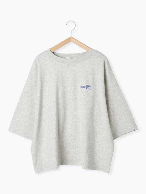 Samansa Mos2 blue「ポンチロゴ刺繍プルオーバー」|Tシャツ・カットソー|