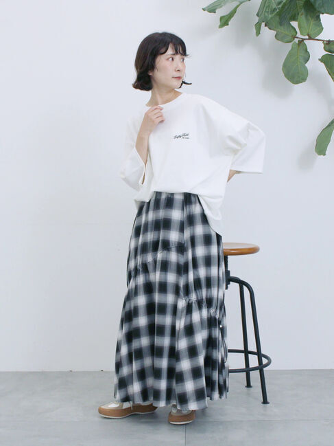 Samansa Mos2 blue「ポンチロゴ刺繍プルオーバー」|Tシャツ・カットソー|