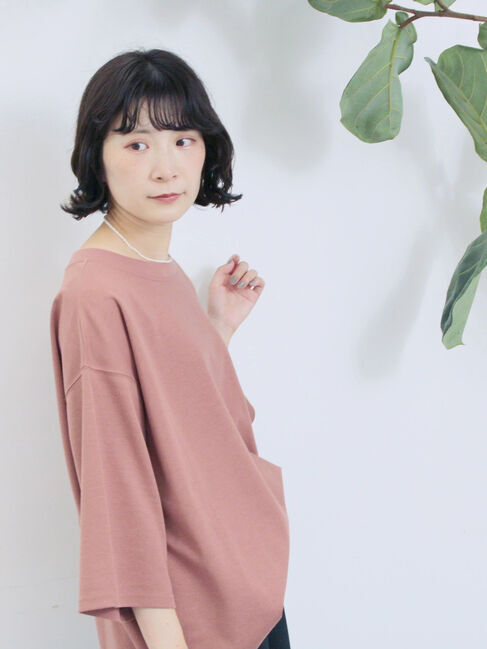 Samansa Mos2 blue「ポンチロゴ刺繍プルオーバー」|Tシャツ・カットソー|