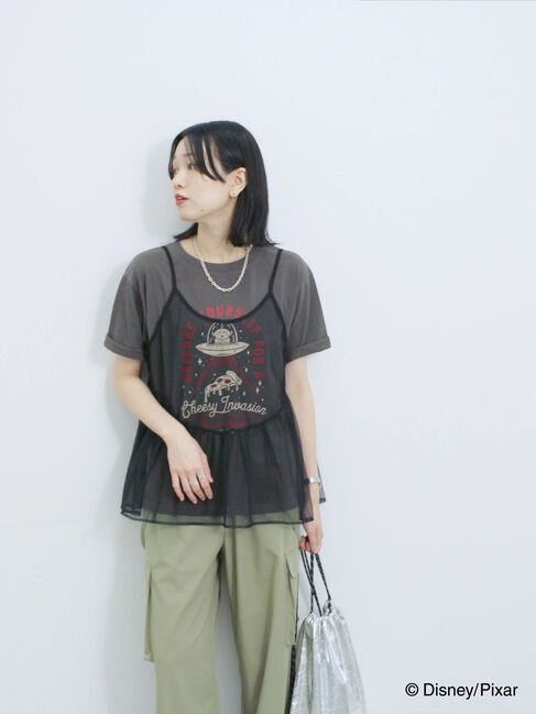 Samansa Mos2 blue「トイ・ストーリー/キャミセットTシャツ」|Tシャツ・カットソー|