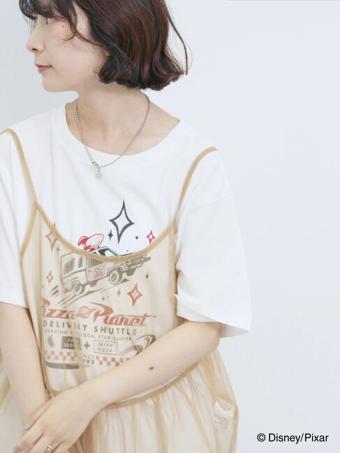 Samansa Mos2 blue「トイ・ストーリー/キャミセットTシャツ」|Tシャツ・カットソー|