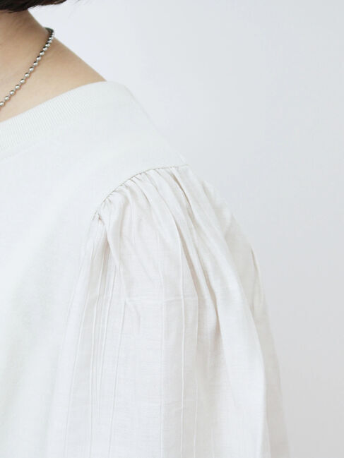 Samansa Mos2 blue「袖ボリュームTシャツ」|Tシャツ・カットソー|