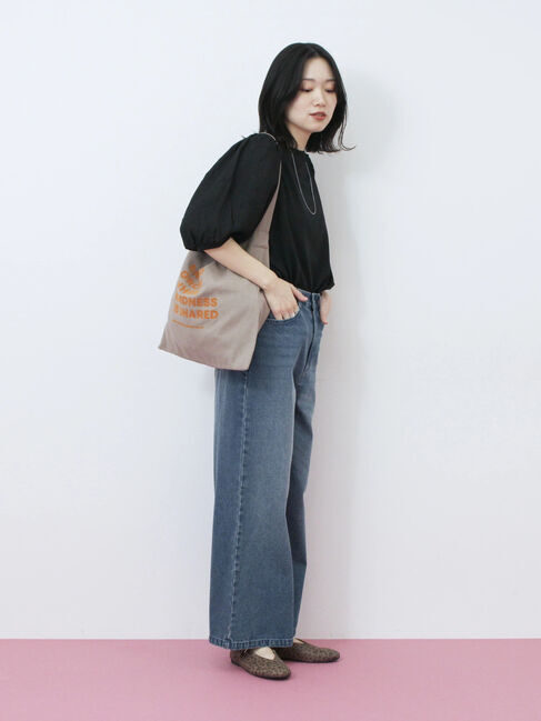 Samansa Mos2 blue「袖ボリュームTシャツ」|Tシャツ・カットソー|