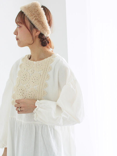 Samansa Mos2「【WEB限定】胸元レース貼りチュニック」|シャツ・ブラウス|