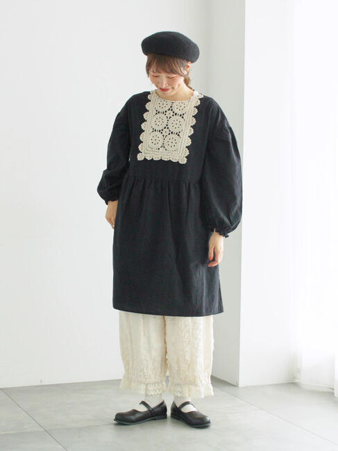 Samansa Mos2「【WEB限定】胸元レース貼りチュニック」|シャツ・ブラウス|