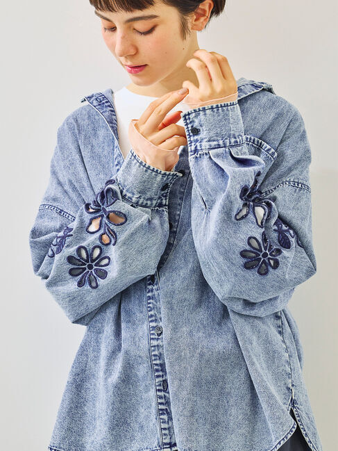 SM2「くり抜きフラワー刺繍シャツ」|シャツ・ブラウス|
