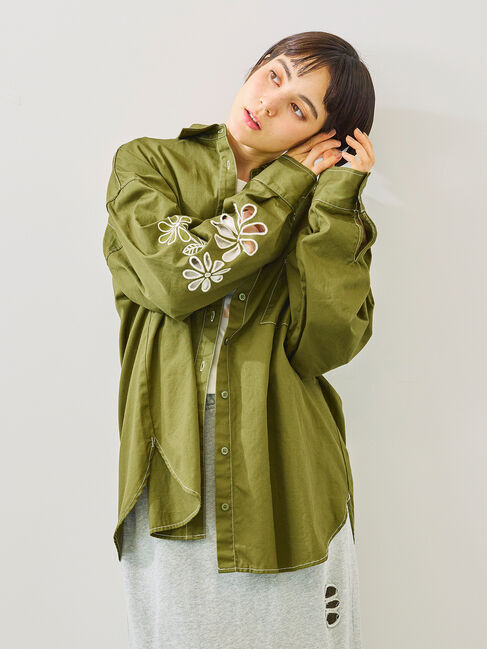 SM2「くり抜きフラワー刺繍シャツ」|シャツ・ブラウス|