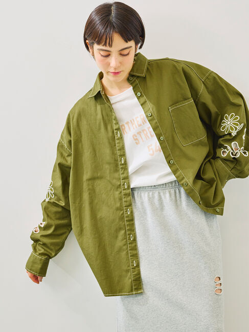 SM2「くり抜きフラワー刺繍シャツ」|シャツ・ブラウス|