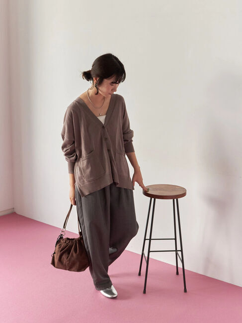 Samansa Mos2 blue「マルチスタイルVネックカーディガン」|カーディガン|