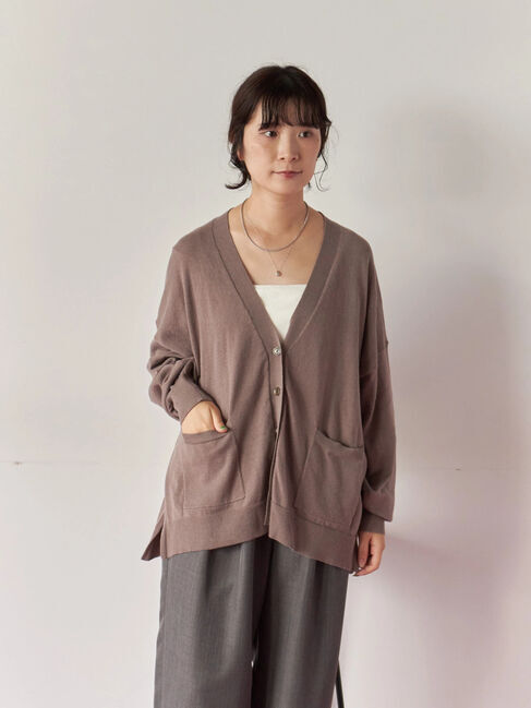 Samansa Mos2 blue「マルチスタイルVネックカーディガン」|カーディガン|