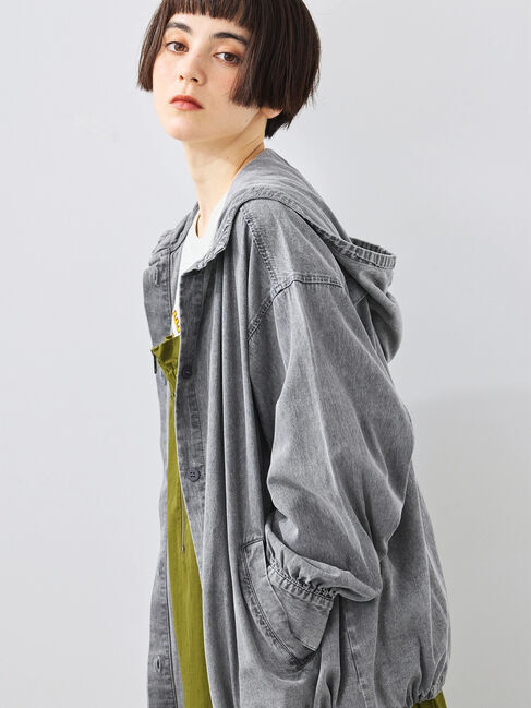 SM2「フードシャツジャケット」|ブルゾン・スタジャン|ブラック