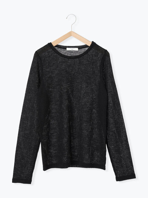 Samansa Mos2 blue「シアーリブロンT」|Tシャツ・カットソー|