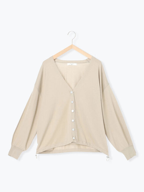 Samansa Mos2 blue「裾ドロストニットカーディガン」|カーディガン|