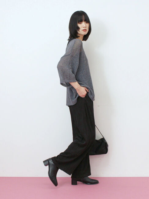 Samansa Mos2 blue「ウェーブカットパンツ」|その他|