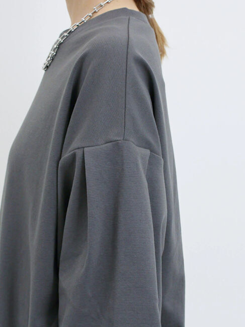 Samansa Mos2 blue「ポンチ袖タックプルオーバー」|Tシャツ・カットソー|