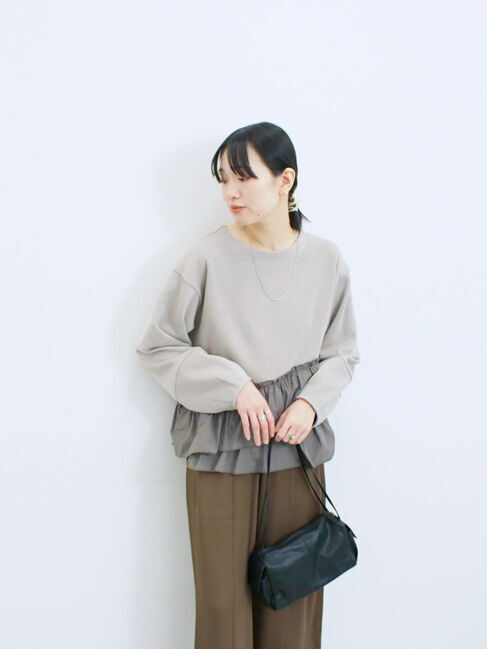 Samansa Mos2 blue「ペプラムドッキングプルオーバー」|Tシャツ・カットソー|