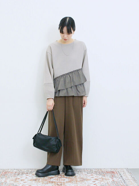 Samansa Mos2 blue「ペプラムドッキングプルオーバー」|Tシャツ・カットソー|