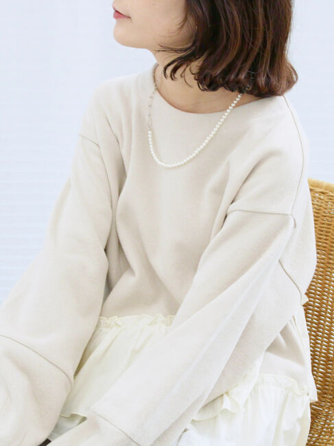 Samansa Mos2 blue「ペプラムドッキングプルオーバー」|Tシャツ・カットソー|