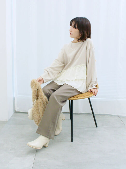 Samansa Mos2 blue「ペプラムドッキングプルオーバー」|Tシャツ・カットソー|