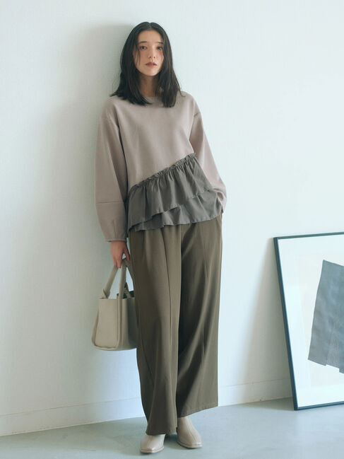 Samansa Mos2 blue「ペプラムドッキングプルオーバー」|Tシャツ・カットソー|