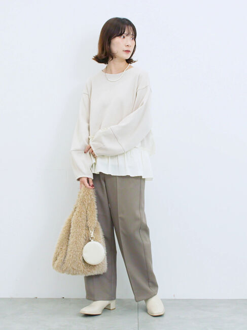 Samansa Mos2 blue「ペプラムドッキングプルオーバー」|Tシャツ・カットソー|