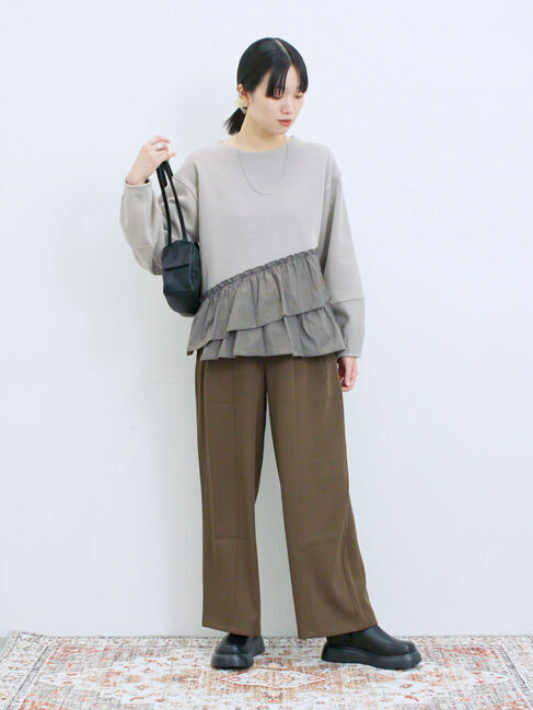 Samansa Mos2 blue「ペプラムドッキングプルオーバー」|Tシャツ・カットソー|