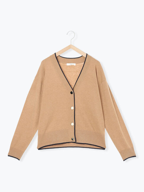 Samansa Mos2 blue「◎ラインニットカーディガン」|カーディガン|