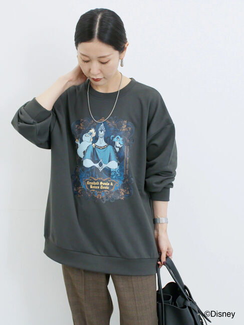 Samansa Mos2 blue「【Disney】ヴィランズ/裏毛スウェット」|Tシャツ・カットソー|