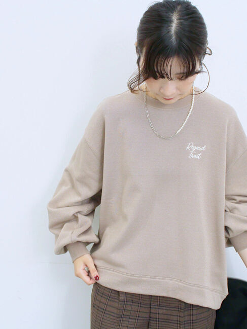 Samansa Mos2 blue「ラメ裏毛プルオーバー」|Tシャツ・カットソー|